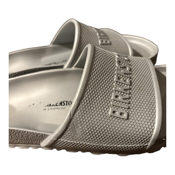 Birkenstock Barbados Unisex Silver Slides. Size EU 41, 265 Men’s 8 Women’s 10. - Picture 12 of 12